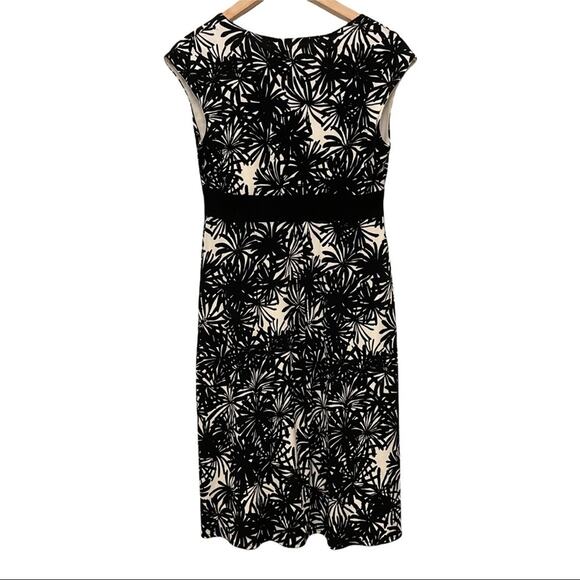 Maggy London Black Cream Botanical Dress 6 - Picture 2 of 3